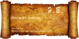 Hermán Barna névjegykártya